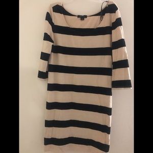 Tan and Black Stripped Mini Dress